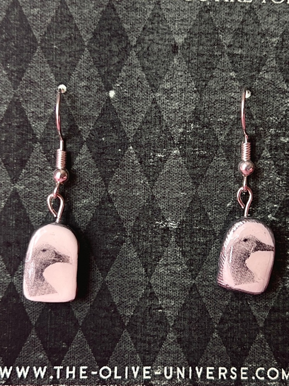Duck, duck, no goose earrings - polymer clay silver plated earrings